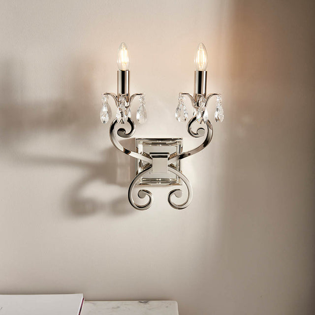 Oksana Nickel Twin Wall Light