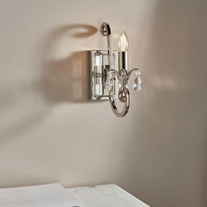 Oksana Nickel Single Wall Light - Comet Lighting