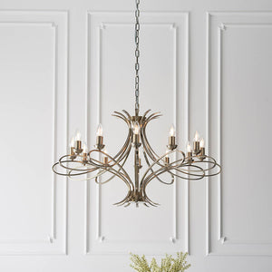 Penn Brushed Brass 12-Light Pendant Ceiling Light - Comet Lighting