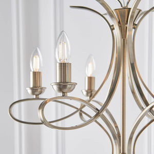 Penn Brushed Brass 6-Light Pendant Ceiling Light - Comet Lighting