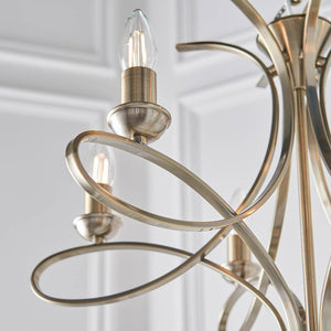 Penn Brushed Brass 6-Light Pendant Ceiling Light - Comet Lighting