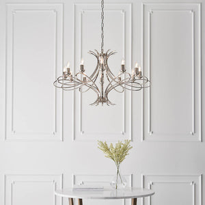 Penn Nickel 12-Light Pendant Ceiling Light - Comet Lighting