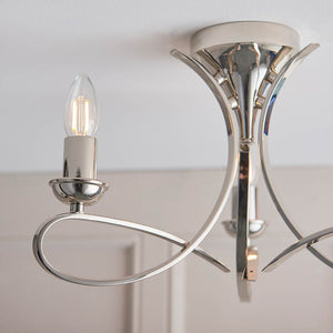 Penn Nickel 3-Light Semi Flush Ceiling Light - Comet Lighting