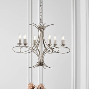 Penn Nickel 6-Light Pendant Ceiling Light - Comet Lighting
