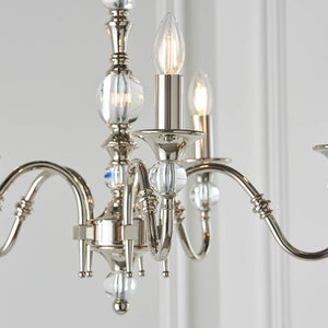 Polina Nickel 5-Light Pendant Ceiling Light - Comet Lighting
