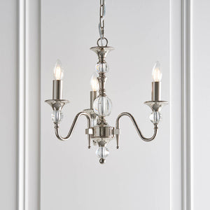Polina Nickel 3-Light Pendant Ceiling Light - Comet Lighting