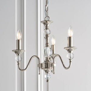Polina Nickel 3-Light Pendant Ceiling Light - Comet Lighting