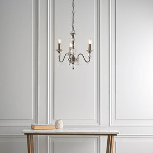Polina Nickel 3-Light Pendant Ceiling Light - Comet Lighting