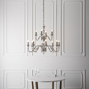 Polina Nickel 12-Light Pendant Ceiling Light - Comet Lighting