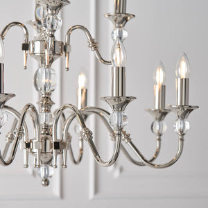 Polina Nickel 12-Light Pendant Ceiling Light - Comet Lighting