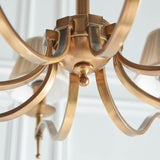 Stanford Antique Brass 8-Light Pendant & Beige Shades