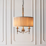 Stanford Nickel 3-Light Pendant & Beige Shade