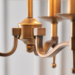 Stanford Nickel 3-Light Pendant & Beige Shade - Comet Lighting