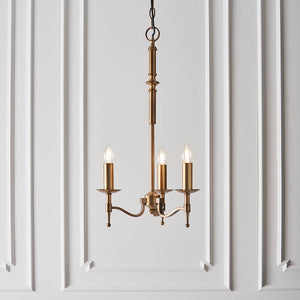 Stanford Nickel 3-Light Pendant & Beige Shade - Comet Lighting