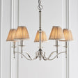 Stanford Nickel 5-Light Pendant & Beige Shades - Comet Lighting