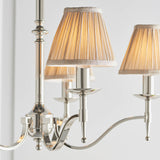 Stanford Nickel 5-Light Pendant & Beige Shades - Comet Lighting