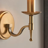 Stanford Antique Brass Single Wall Light & Beige Shade - Comet Lighting