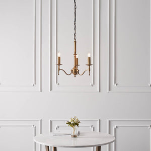 Stanford Antique Brass 3-Light Pendant Ceiling Light - Comet Lighting