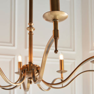 Stanford Antique Brass 8-Light Pendant Ceiling Light - Comet Lighting