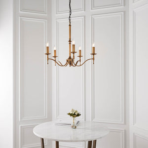 Stanford Antique Brass 5-Light Pendant Ceiling Light - Comet Lighting