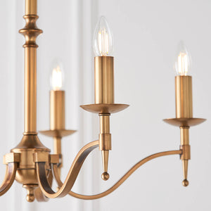 Stanford Antique Brass 5-Light Pendant Ceiling Light - Comet Lighting