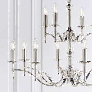 Stanford Nickel 12-Light Pendant Ceiling Light - Comet Lighting