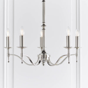 Stanford Nickel 5-Light Pendant Ceiling Light - Comet Lighting