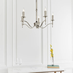 Stanford Nickel 5-Light Pendant Ceiling Light - Comet Lighting
