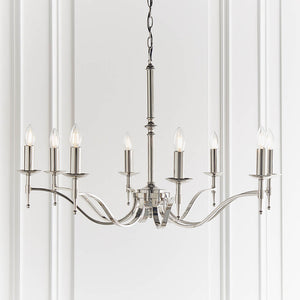 Stanford Nickel 8-Light Pendant Ceiling Light - Comet Lighting