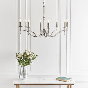 Stanford Nickel 8-Light Pendant Ceiling Light - Comet Lighting