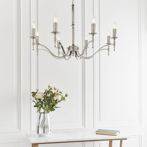 Stanford Nickel 8-Light Pendant Ceiling Light - Comet Lighting