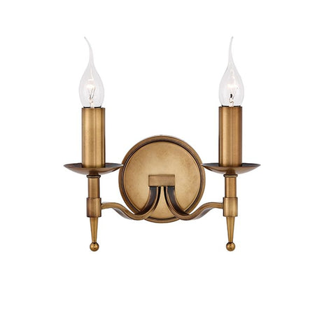 Stanford Antique Brass Twin Wall Light
