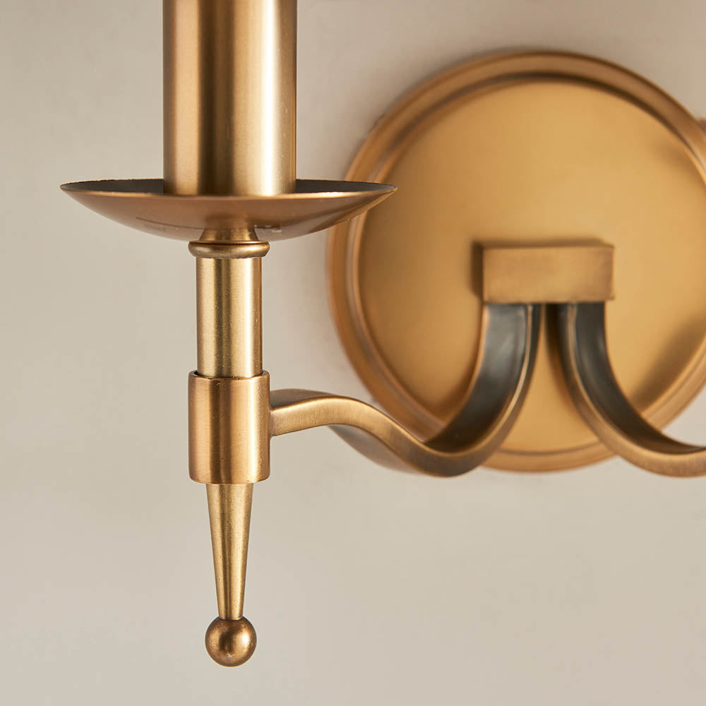 Stanford Antique Brass Twin Wall Light - Comet Lighting