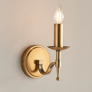 Stanford Antique Brass Single Wall Light - Comet Lighting