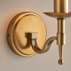Stanford Antique Brass Single Wall Light - Comet Lighting