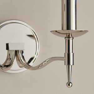 Stanford Nickel Twin Wall Light - Comet Lighting