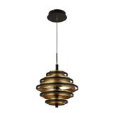 Filleigh 5Lt LED Pendant Ceiling Light Black/Gold Leaf