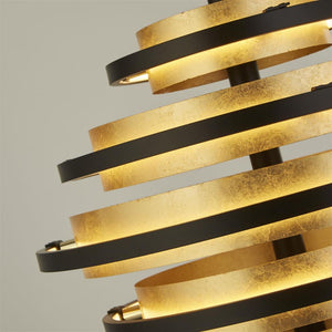 Filleigh 5Lt LED Pendant Ceiling Light Black/Gold Leaf - Comet Lighting