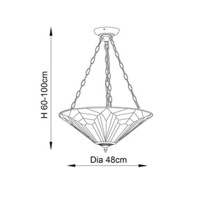Astoria Large Inverted 3-Light Pendant Ceiling Light - Comet Lighting