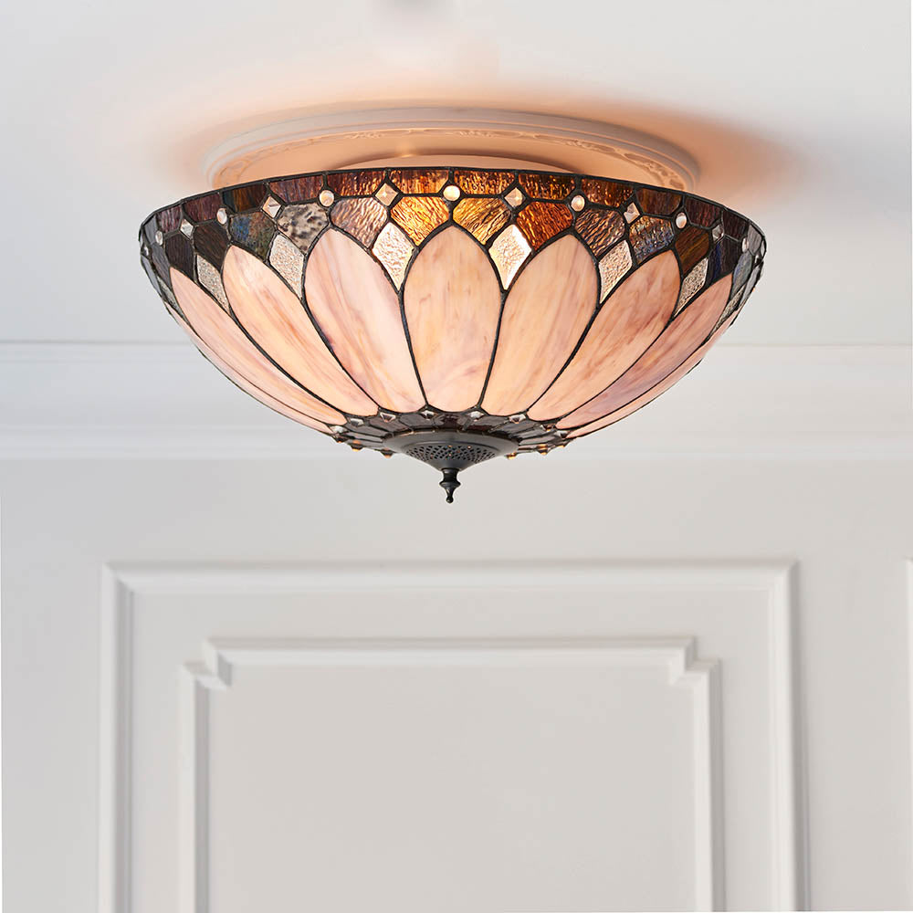 Brooklyn Large 2-Light Flush Ceiling Light