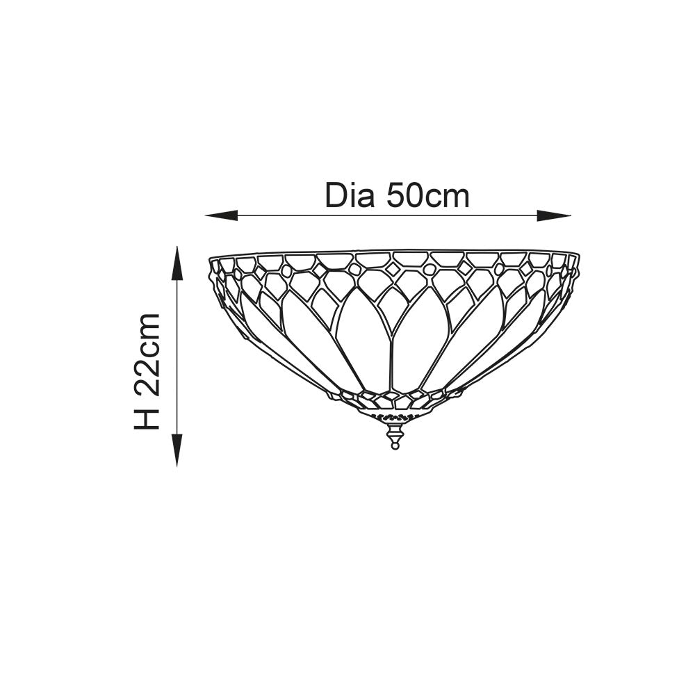 Brooklyn Large 2-Light Flush Ceiling Light