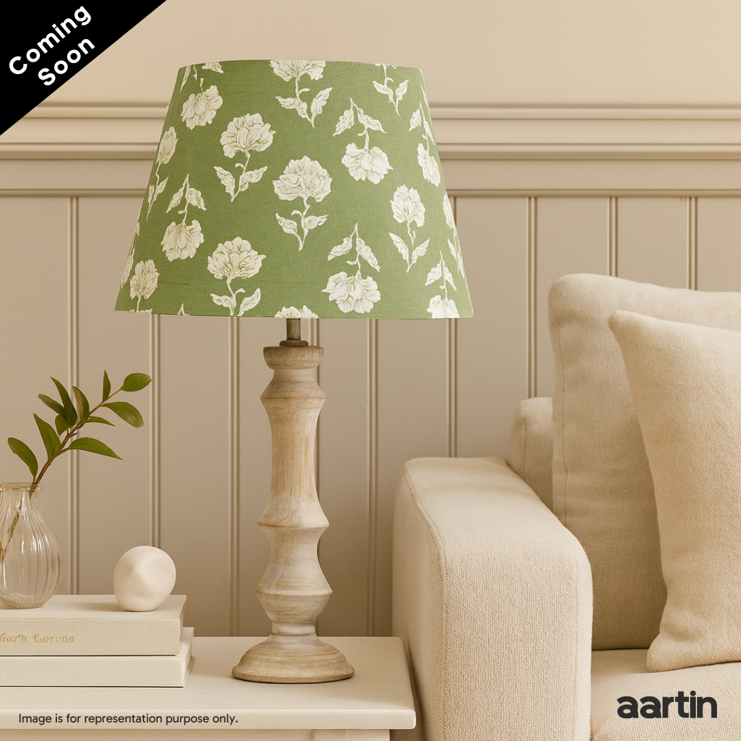 AARTIN ELIZA TABLE LAMP IN WOOD WITH WHITEWASH FINISH (BASE ONLY)