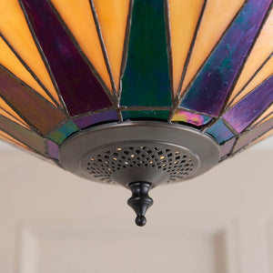 Dark Star Large 3-Light Semi Flush Ceiling Light - Comet Lighting