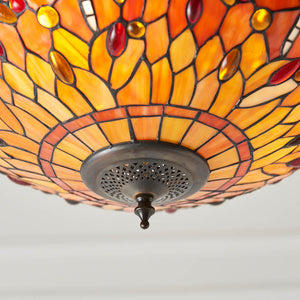 Dragonfly Flame Medium Inverted 3-Light Pendant Ceiling Light - Comet Lighting