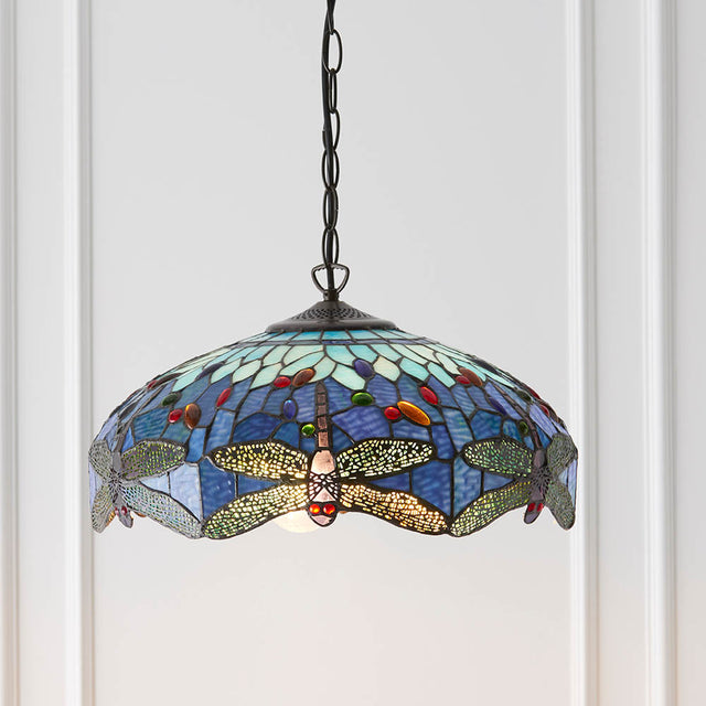 Dragonfly Blue Medium 3-Light Pendant Ceiling Light