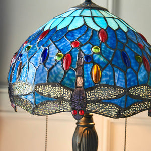 Dragonfly Blue Small Table Lamp - Comet Lighting