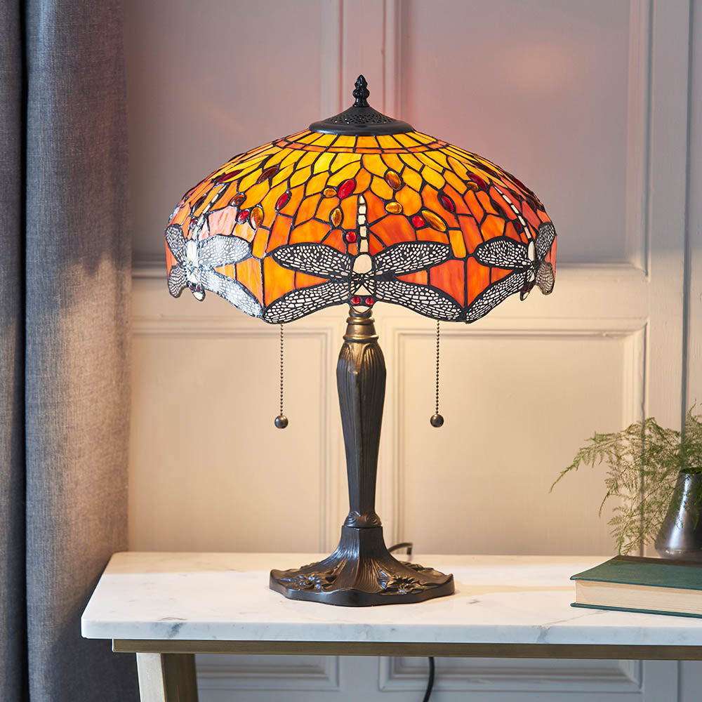 Dragonfly Flame Medium Table Lamp