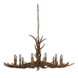 Stag 12Lt Pendant - Brown Resin - Comet Lighting