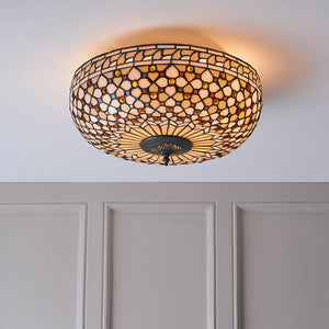 Mille Feux Large 2-Light Flush Ceiling Light - Comet Lighting