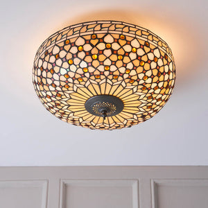 Mille Feux Large 2-Light Flush Ceiling Light - Comet Lighting
